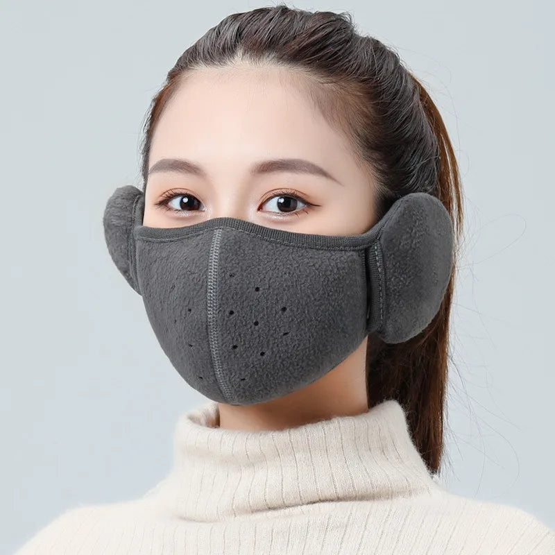 1/2/3 pieces/Winter cycling cold mask for men and women windproof and ear protection 2-in-1 warm cotton thickened earmuffs