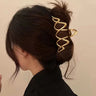 New Punk Geometric Metal Gold Silver Simple Hair Clip Claw for Women Trendy Large Crab Catches Clamp Korea Headwear Accessories
