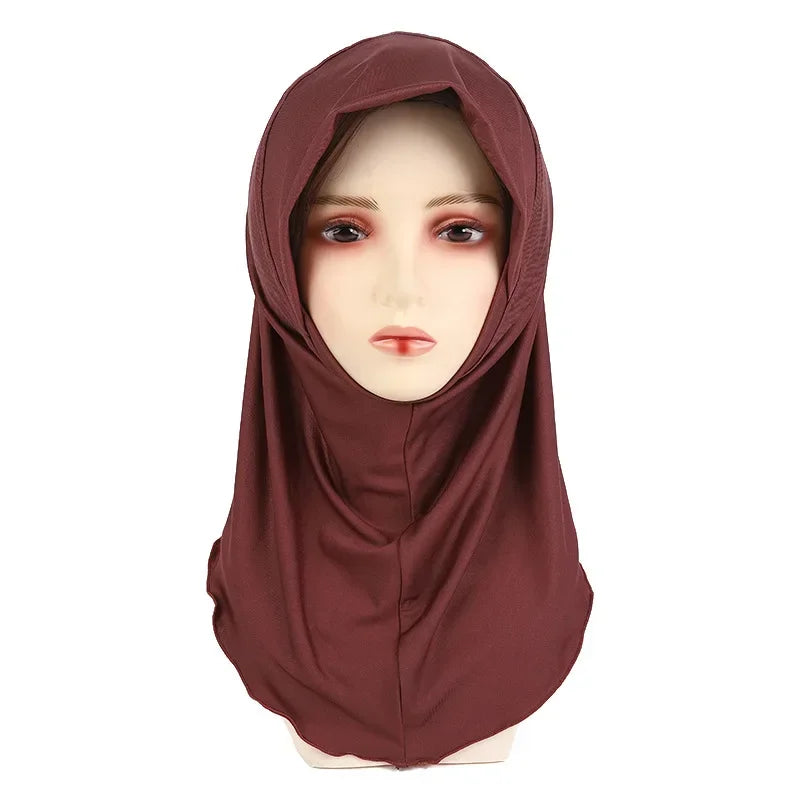 Solid Colour Head Wrap Cap Shawl Gauze Head Covering Scarf Explosive Head Scarf Cap To Cover White Hair Mother Cap Single Layer