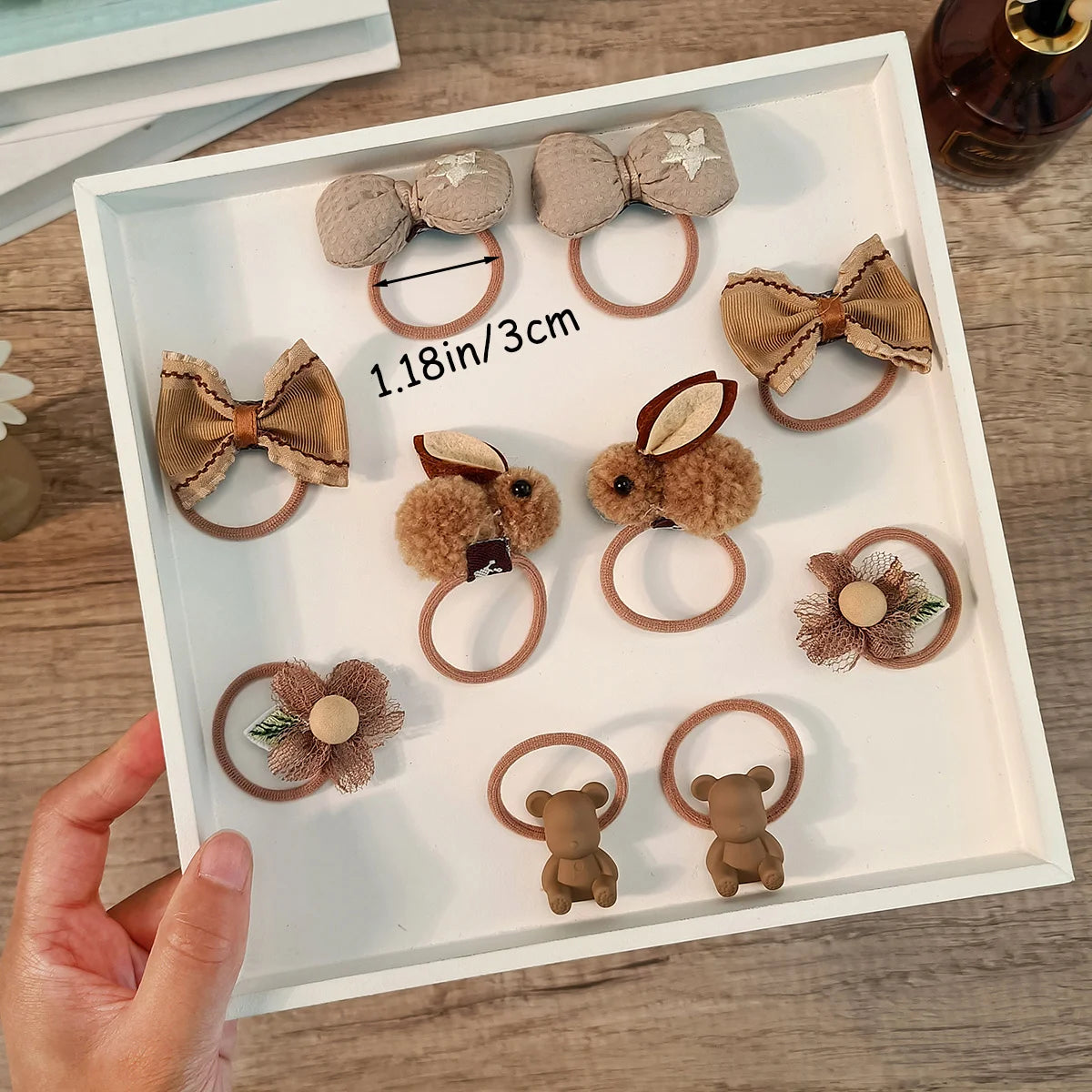 10Pcs/Set Girls Cartoon Hair Band Sweet Bow Hair Ties Elastic Rubber Band Princess Flower Scrunchies Kids Hair Accessories