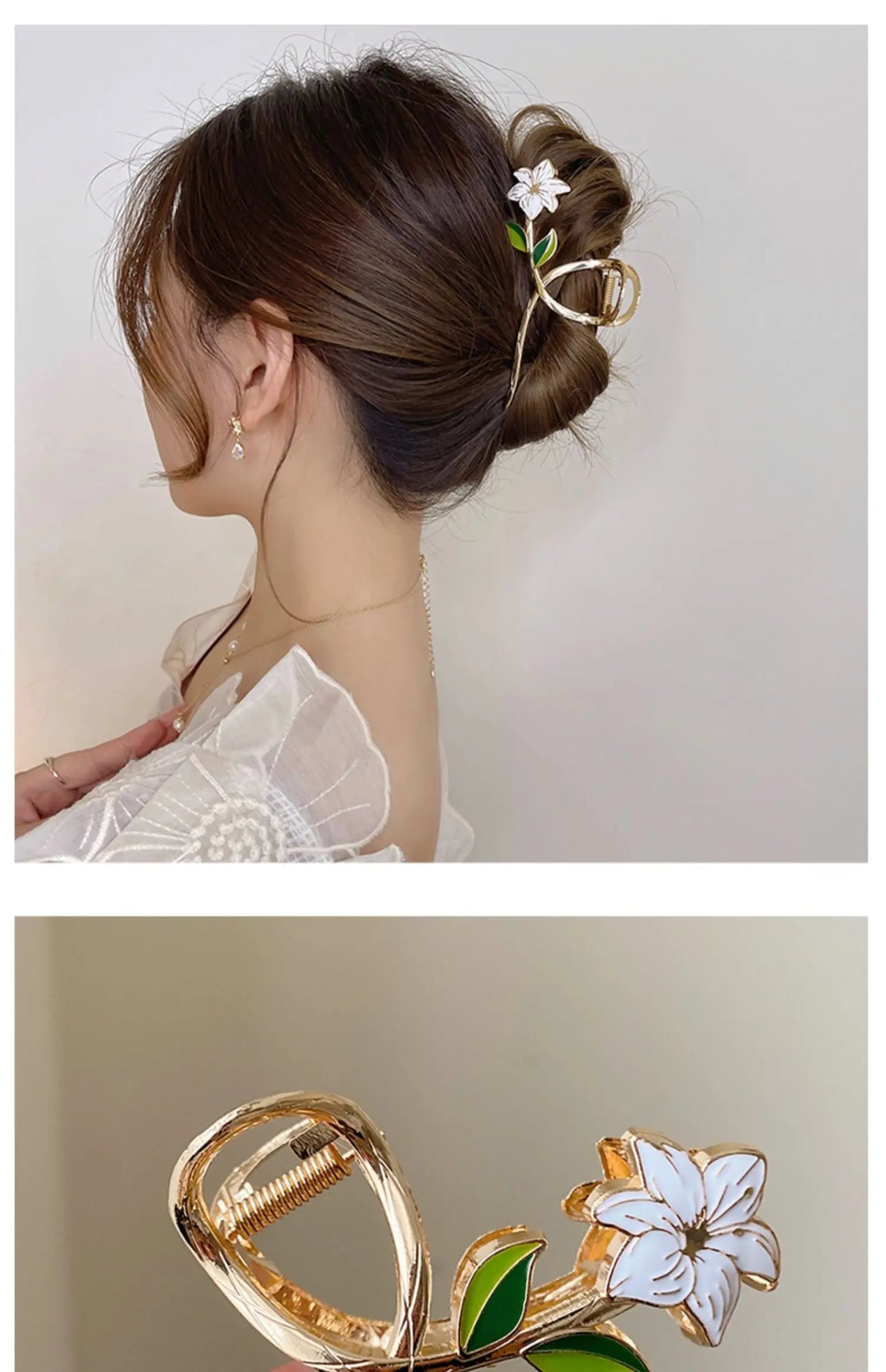 New Women Metal Hair Claw Elegant Gold Flowers Hair Clips Barrette Crab Headband Ponytail Clip Headwear hair accessories tiara