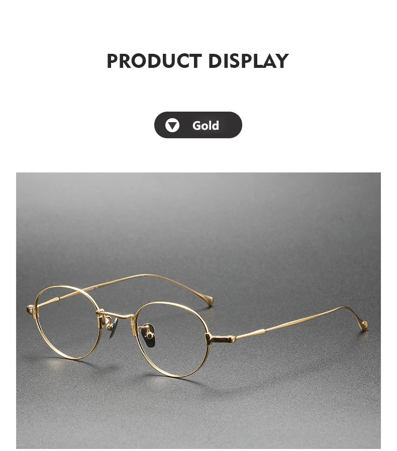 Pure Titanium Glasses Frame Men Women Vintage Round Brand Design Eyeglasses Frames New Titan Eyewear High Quality Spectacles