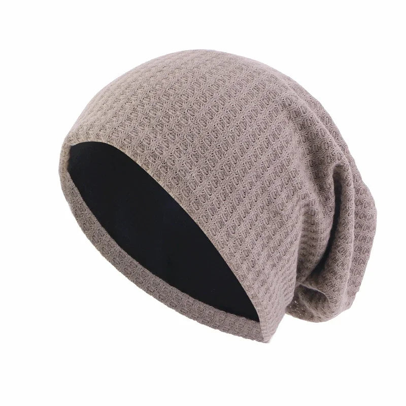 Unisex Men Women Beanie Cotton Night Sleep Cap Bonnet Chemo Hat Headwear Turban Baggy Hair Care Nightcap Pullover Hat Solid Colo