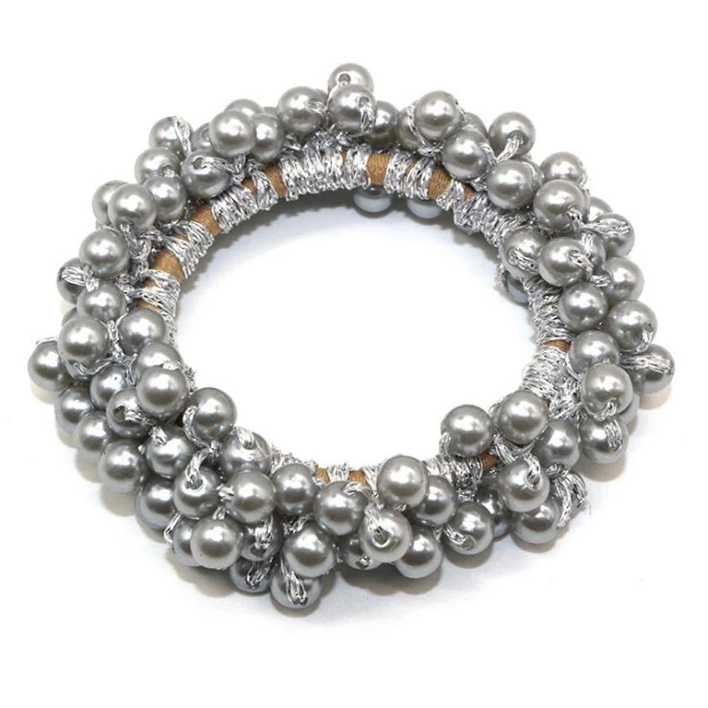 Pearls Beads Hair Ties Elastic Hair Bands For women Hair Rope Scrunchies Ponytail Holders Rubber Hair Accessories