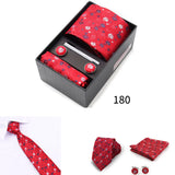 Men's Tie Gift Box With Neckties Handkerchiefs Cufflinks Tie Clips 6-Piece sets Group Business Wedding Festival Formal Ties