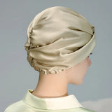 Pure Silk Night Caps Mulberry Silk Sleeping Bonnet Hair Loss Hat Natural Silk Turban For Hair Sleeping Silk Headwrap For Women