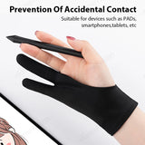 Black Two Finger Anti Fouling Glove For Tablet Phone Drawing Write Gloves For Ipad Pro Air Mini Anti Accidental Contact Gloves