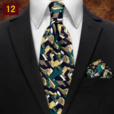 MUGIVALA 9CM Retro business banquet suit paisley vintage pattern tie pocket square set