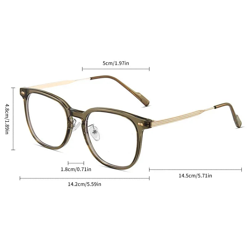 0 ~ -6.0 Myopia Glasses  Blue Light Resistant Flat Glasses Oval Resin Lenses Men Computer Optical Eyeglasses Unisex