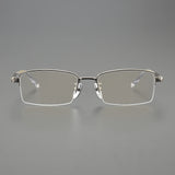 2024 High Quality Handmade Titanium Half Frame Computer Glasses Men Women Luxury Retro Rectangle Eyeglass Frame Optical Eyewear