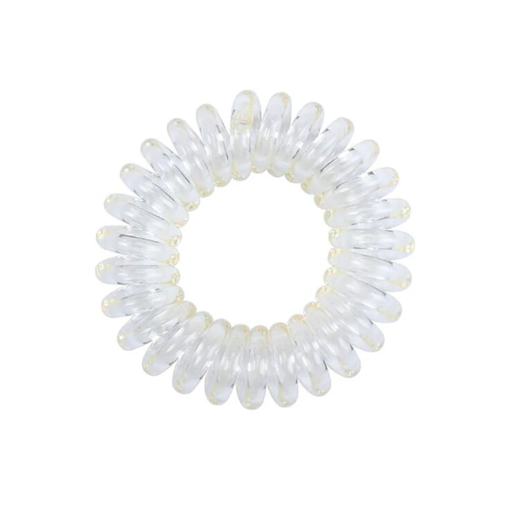 Telephone Wire Elastic Clear Hair Bands Plastic Spring Gum For Hair Ties No Crease Coil Hair Tie Ponytail Hair Accessories