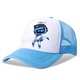 Astro Bot Kids Vintage Mesh Baseball Cap Adult Sun Hat Adjustable Breathable Sun Caps Summer Parents-child Hats Birthday Gifts