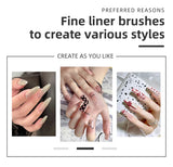 5PCS Nail Art Liner Brushes Hand Painted Brush Acrylic UV Gel Colours Paints Builder Drawing Pen DIY Manicure Design Accessories