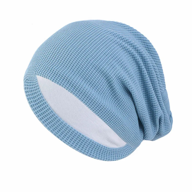 Unisex Men Women Beanie Cotton Night Sleep Cap Bonnet Chemo Hat Headwear Turban Baggy Hair Care Nightcap Pullover Hat Solid Colo