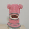 2-4year kid's knitted hat winter warm woolen hat  mask scarf one-piece