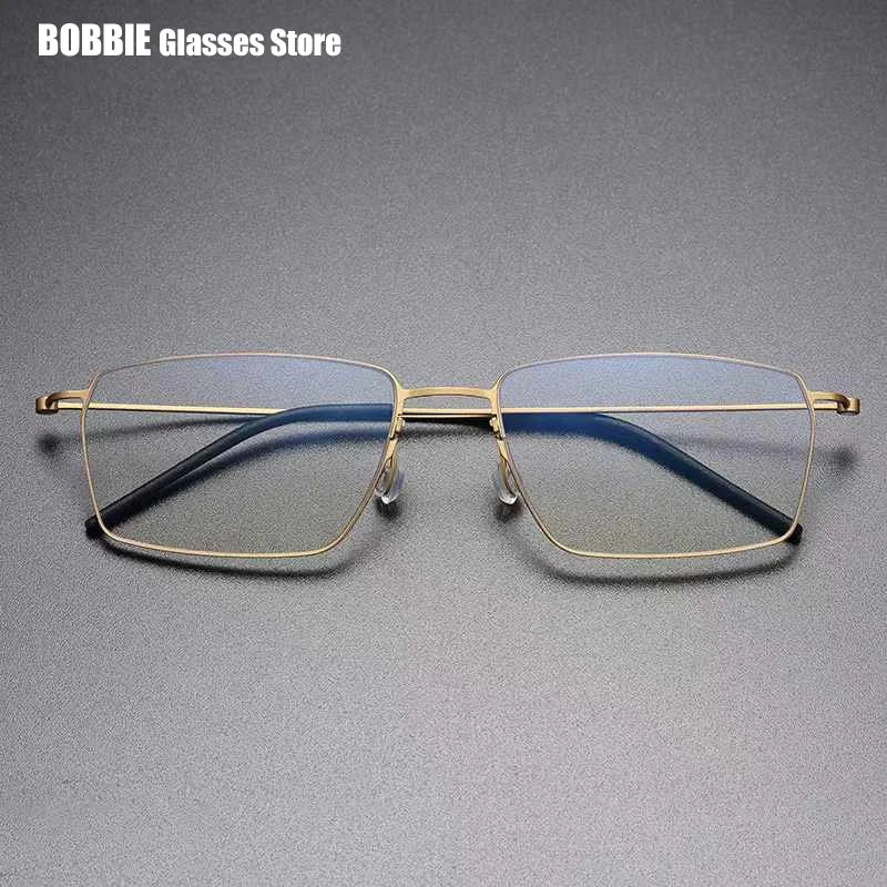 Pure Titanium Glasses Frame Men Women Eyewear Frames Eyeglassess Square Business Classic Design Screwless Denmark Brand