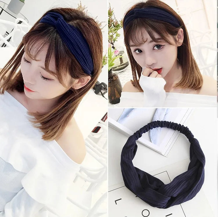 Cross elastic headband chiffon silk headband ladies headband hair accessory sports face wash