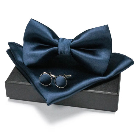 EASTEPIC Men's Bow Tie Sets Including Cufflinks and Handkerchieves Bow Ties with Adjustable Straps for Formal Occasions