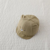 Cute Bear Ear Baby Baseball Cap Summer Short Brim Infant Toddler Sun Hat Cartoon Baby Boys Girls Cotton Peaked Caps
