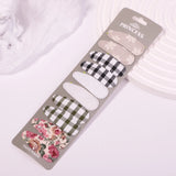 10Pcs/set 2.2'' Printed Embroidery Waterdrop Shape Hair Clips For Cute Girls BB Hairpin Barrettes Headwear Kids Hair Accessories