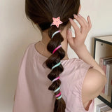 1/4pcs Elastic Telephone Wire Hair Ties Women Girls Star Hair Bands Spiral Coil Rubber Band Ponytails Head Rope Hair Accessories