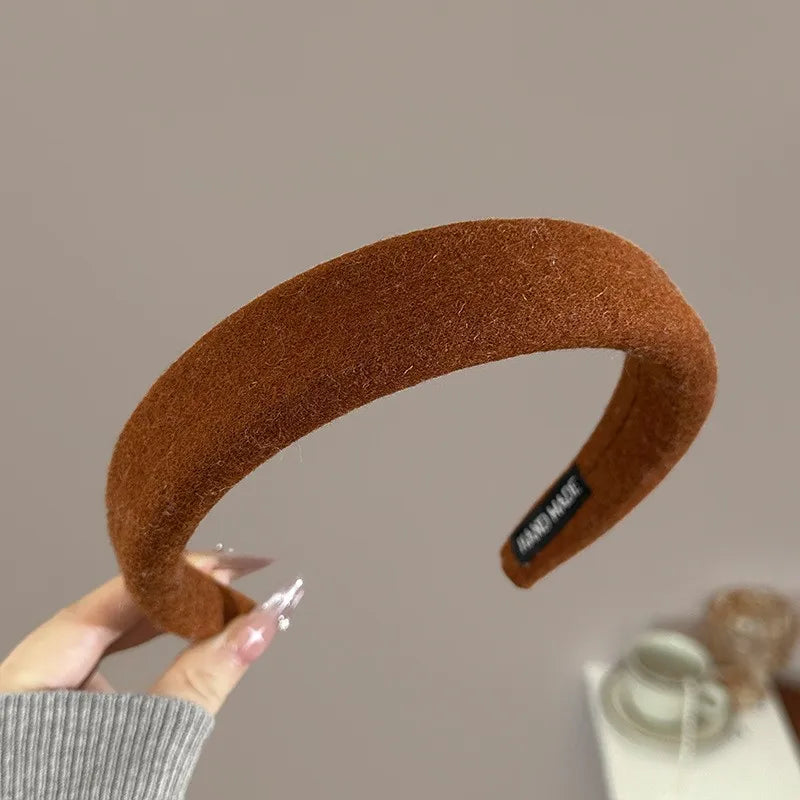 Wool Knitting Headband Hairbands Women Girls Sponge Padded Simple Hair Hoop Band Bezel Hair Accessories Autumn Winter Fashion