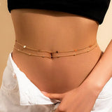 Waist Accessory Fashionable and Personalized Round Bead Chain Twisted Chain Double-layer Women's Waist Chain New Body Chain