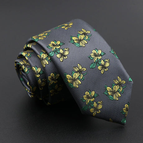 26 Styles Men's Jacquard Novelty Ties Skinny Floral Paisley Striped  Necktie Business Narrow Suit Shirt Daily Wear Accessories