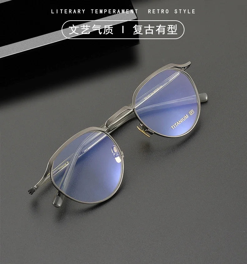 Top Quality Acetate Titanium Optical Glasses Frame Luxury Vintage Computer Eyeglasses Designer Ultra-Light  Eyewear
