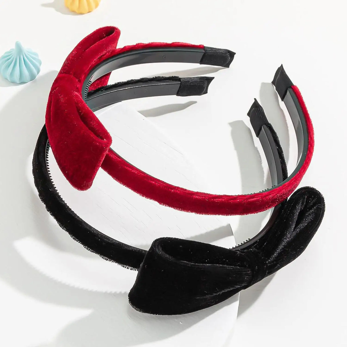Women Velvet Bowknot Hairbands Red Black Elegant Party Headbands Korean Headwear Vintage Head Hoop Photo Props Accessories
