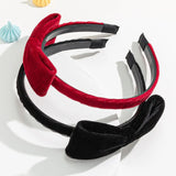 Women Velvet Bowknot Hairbands Red Black Elegant Party Headbands Korean Headwear Vintage Head Hoop Photo Props Accessories