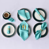 12Pcs 30X30cm Satin Table Napkin Soft Handkerchief Romantic Wedding Banquet Square Table Napkins Dinner Party Decoration