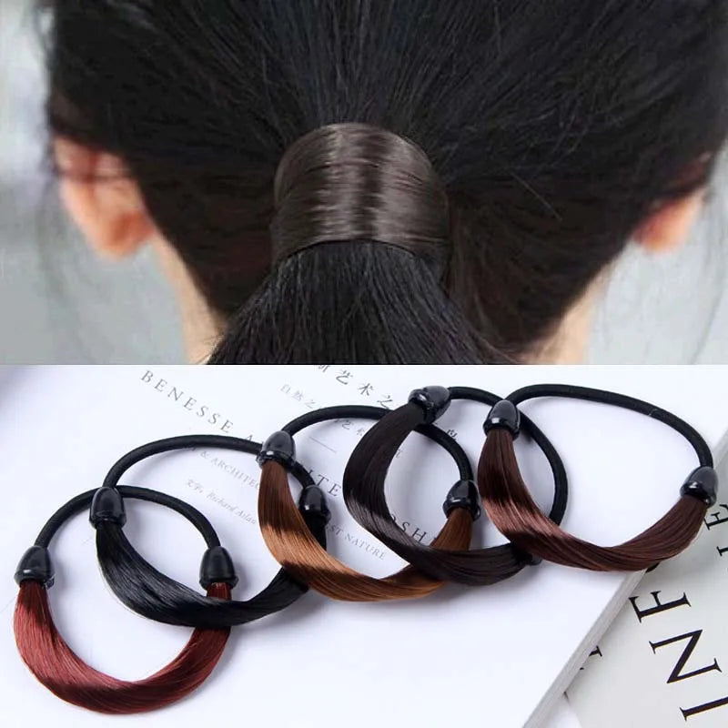 Wig Braided Rubber Band Elastic Hair Rope Tie Head Hair Ring Wig Braid Fixed Hairstyle Elastic Band Extension Ponytail Holder