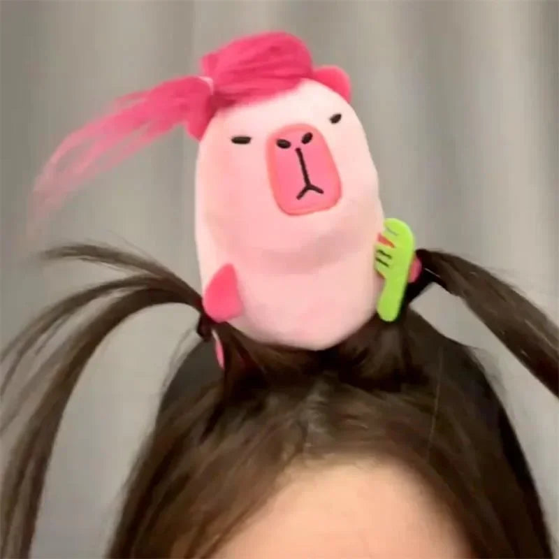 Headband Cartoon Funny Capybara Hair Hoop Summer Women's Cute Face Wash Headband Funny Plush Hair Band Hair Accessories