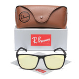 RBsunny Blue Light Blocking Glasses Men Computer Gaming Glasses Anti Eyestrain UV400 Clear Lens Eye Protection Rectangle Frame