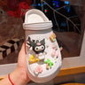 New Sanrio Kuromi LED Shoes Accessories Cartoon Peripheral Cinnamoroll Melody Pompompurin Charm Buckle Charms Kids Gift