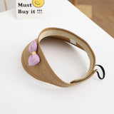Lovely Girl Baby Summer Straw Hat Casual Bowknot Sun Visor Caps Outdoor Beach Top Sunscreen Empty Hats Cute Baseball Caps