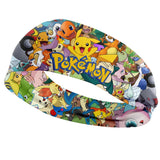 Pokemon Headbands Pikachu Stretch Wide edge Headbands Anime Childrens Sports Headbands Outdoor Running Anti Sweating Headbands