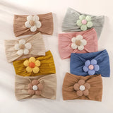 1Pc Baby Nylon Headscarf Astique Suitable Newborn Girl Flower Handmade Headband Elastic Hairband Turban Toddler Hair Accessories