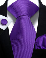 Corbata de marca de moda hecha a mano, sólida, con pañuelo y gemelos, para hombre, corbata, traje, camisa, accesorios de boda, regalos para hombre.