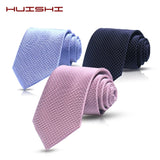 HUISHI 8cm Dot Neckties Skinny Fashion Business Men Polyester Microfiber Neck Tie Polka Check Men Neckie For Gentlemen Wedding