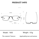 Vintage Small Square Oval 6.5g Ultra-Light Pure Titanium frame ，KJ45|Thin Frame of Golden Wire|For Men and Women