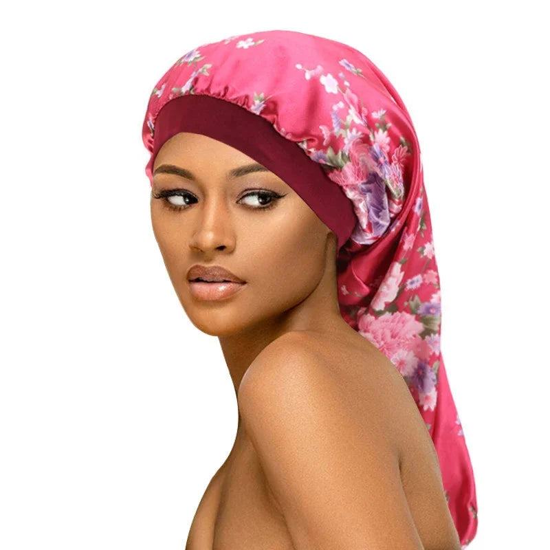 Unisex Elastic Bonnet Long Hair Sock Dreadlock Braids Cap Sleep Hats Head Wrap Turban Night Cap Hair Care Nightcap for Women Men