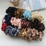 3Pcs/Set Silky Hair Scrunchies Ponytail Holders Elastics Hair Ties For Women Silk Satin Solid Color Hair Rope Hair Accessories