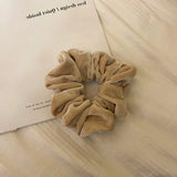 Woman Large Velvet Autumn And Winter Elastics Hair Band Solid Color Scrunchies Hair Ties Ladies Ponytail Hold Hair Accessories