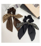 2024 New Korean Floral Bowknot Hair Ties for Women Girls Sweet Elastics Long Ribbon Ponytail Scarf Hair Tie Hair Accessories