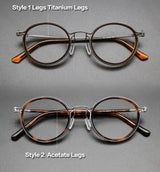 Vintage Pure Titanium Eyeglasses Frame Men Round Ultra Light Glasses Frame Women Retro Luxury Brand Designer Eyewear