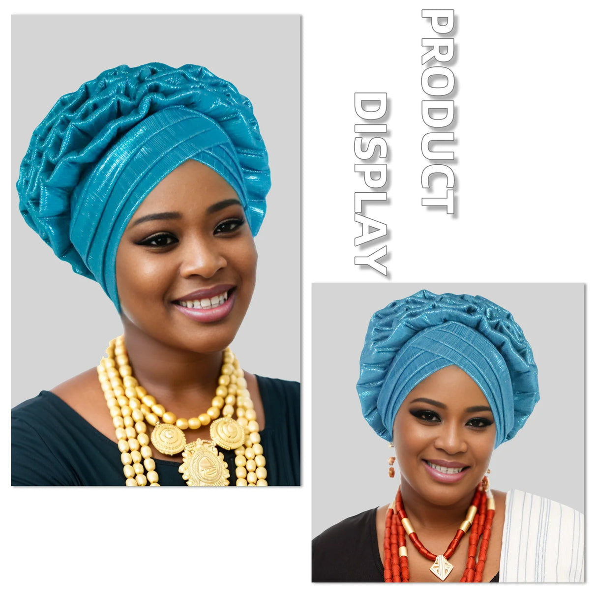 Fashion Women Elastic Ruffle African Turban Cap Lady Head Wraps Nigeria Wedding Auto Gele Headtie Party Headgear Headwear Hat