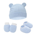2-3pcs Spring and Autumn Baby Hat ear shape Bonnet Gloves Socks Set  Newborn Hats Fall Casual Photography Props Nightcap Fashion