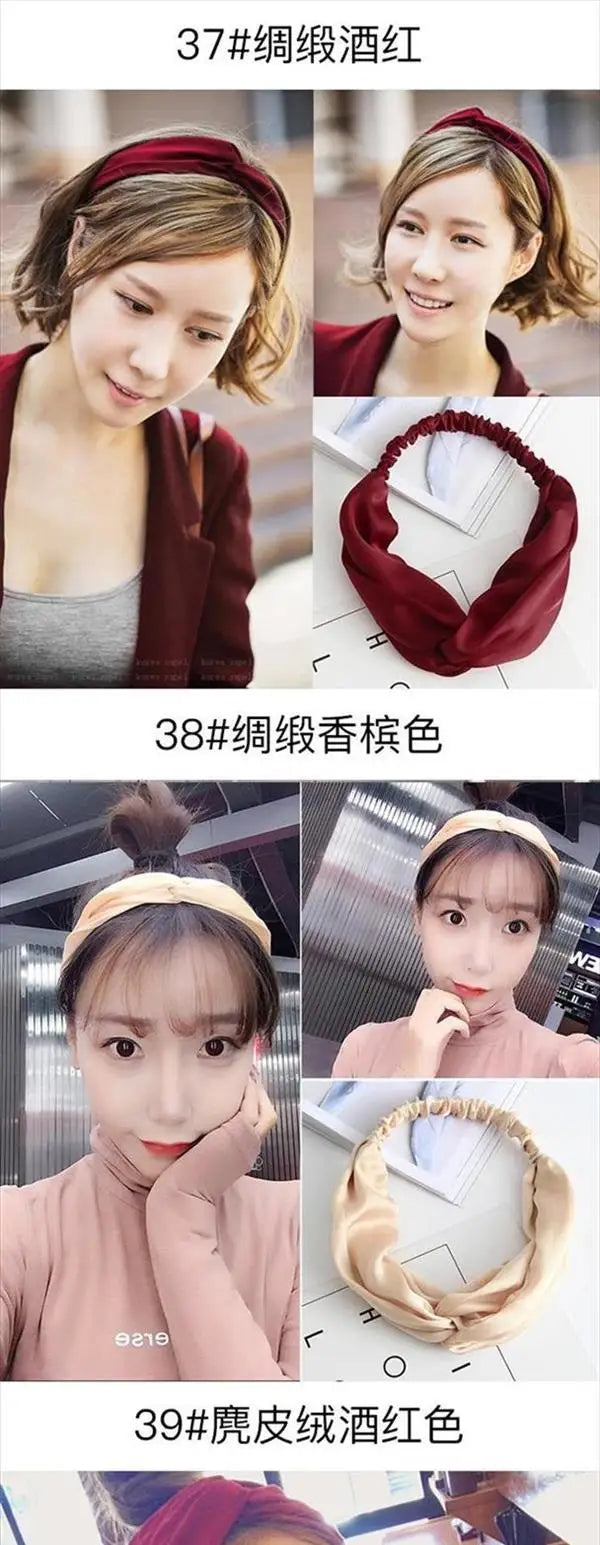 Cross elastic headband chiffon silk headband ladies headband hair accessory sports face wash